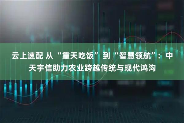 云上速配 从 “靠天吃饭” 到 “智慧领航”：中天宇信助力农业跨越传统与现代鸿沟